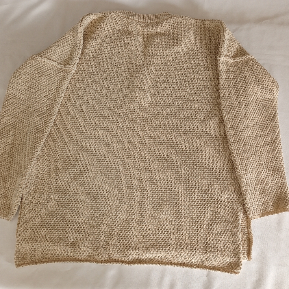 Henley Button Up Waffle Knit Crewneck Sweater Size XL - Picture 5 of 9